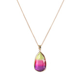 Rainbow Waterfall Teardrop Crystal Necklace